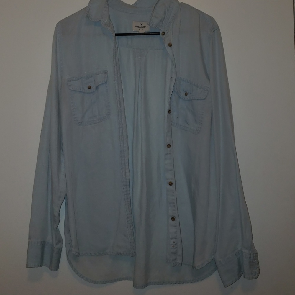 Blue Chambray Button Up Size L
